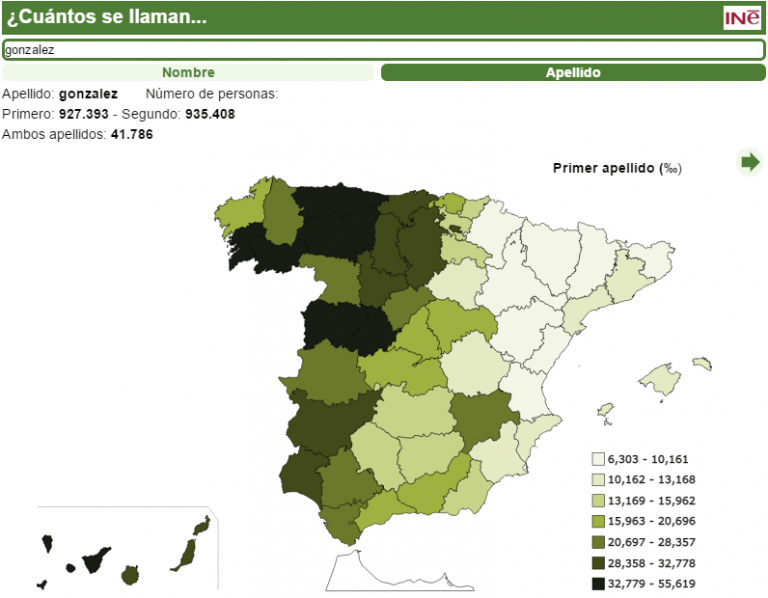 Distribucion Geografica De Apellidos En España